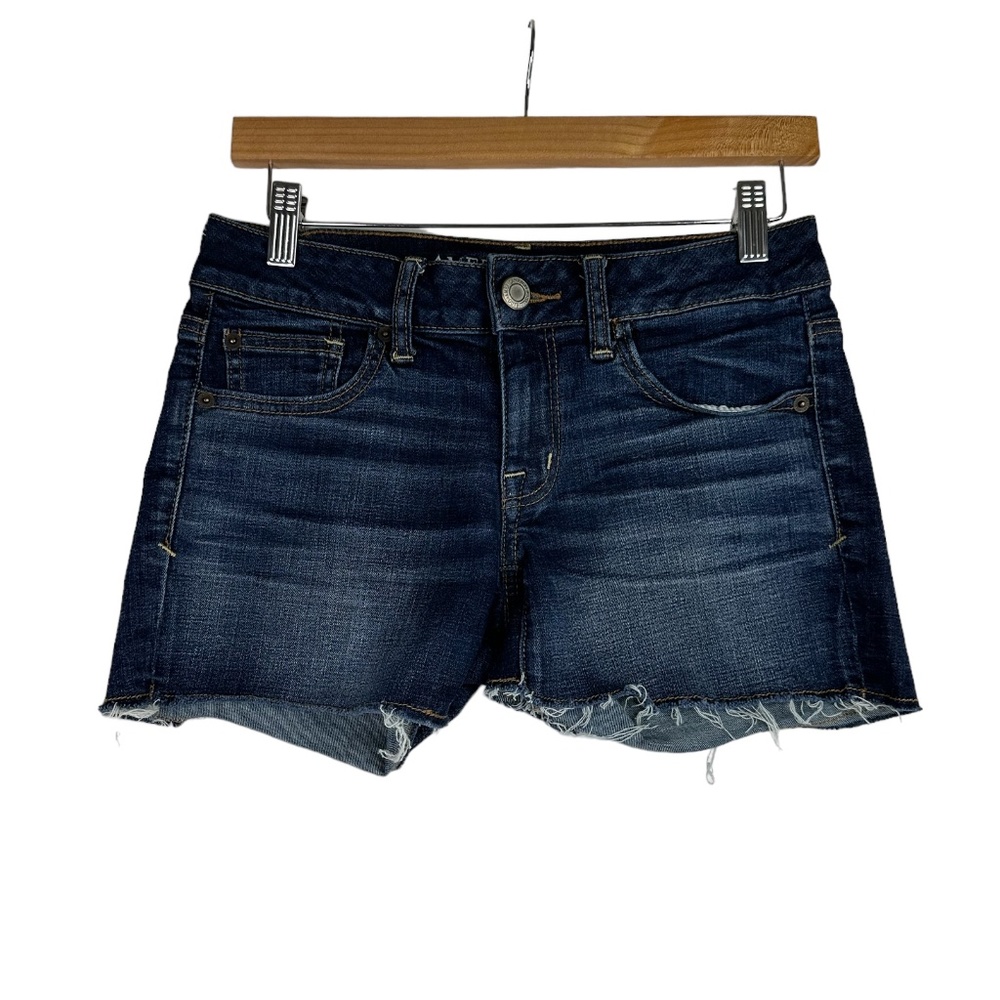American‎ Eagle Outfitters Super Stretch Shortie Blue Jean Shorts Size 2